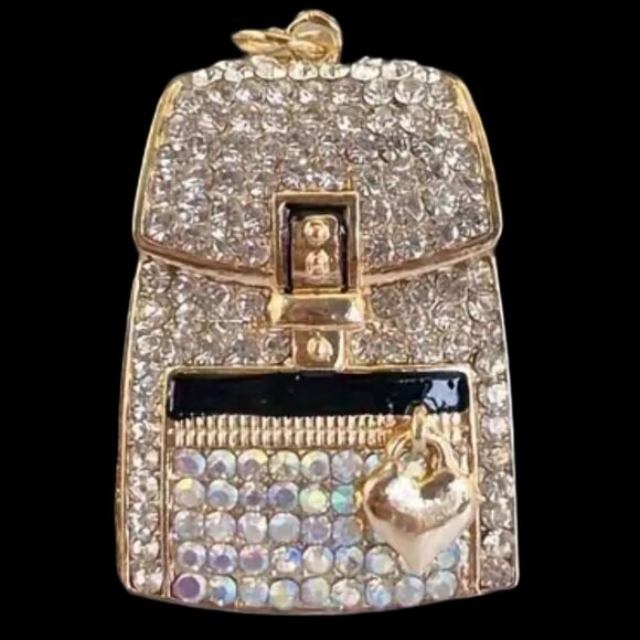 BAG CHARM Crystal Mini Backpack Key Chain - Picture 1 of 4